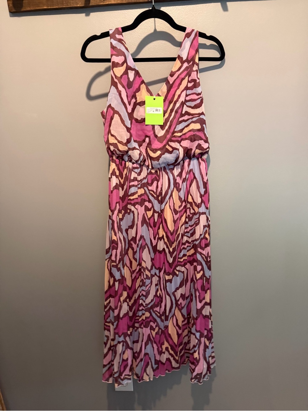 Sam Edelman Pink Multi-Pattern Sleeveless Midi Dress